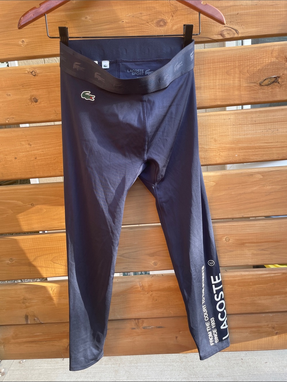 Lacoste Sport Navy Blue High-Rise 7/8 Leggings Size M